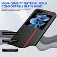 thumbnail image 2 of SaniMore Case for Samsung Galaxy Z Flip 5 6.7" 2023, Carbon Fibre Back Slim Shcokproof Anti-scratch 360°All-around Protective Drop Resistant Case for Galaxy Z Flip 5, Red, 2 of 5