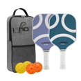 thumbnail image 1 of Pickleball Paddle Carbon Fiber Pickle Ball Rackets Lightweight Graphite & Carbon Fiber Paddles With Honeycomb Core, 2 Paddels, 4 Balls & Carry Bag (PR3400/3500), 1 of 5