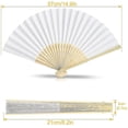 thumbnail image 2 of Abanico de boda, abanico de mano, 12 piezas de abanico de papel blanco para boda, abanico decorativo, boda, 2 of 5