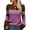 Purple, variant on Fair Isle Sweater for Women Crew Neck Striped Sweater Loose Comfortable Fall Winter Business Casual Outfits Pullover Knit Tops