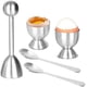 thumbnail image 1 of Juego De Rebanador De Huevos De Acero Inoxidable Con Cucharas Y Hueveras, Para Huevos Cocidos Y Cocidos., 1 of 5