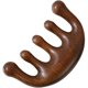 thumbnail image 1 of wonim44 100% Natural Handmade Pure Wood Five-tooth Meridians Comb - Portable Gold Wire Sandalwood Wide Tooth Head Scalp Meridians Scraping Massage Comb for Men and Women (Half Moon), 1 of 1