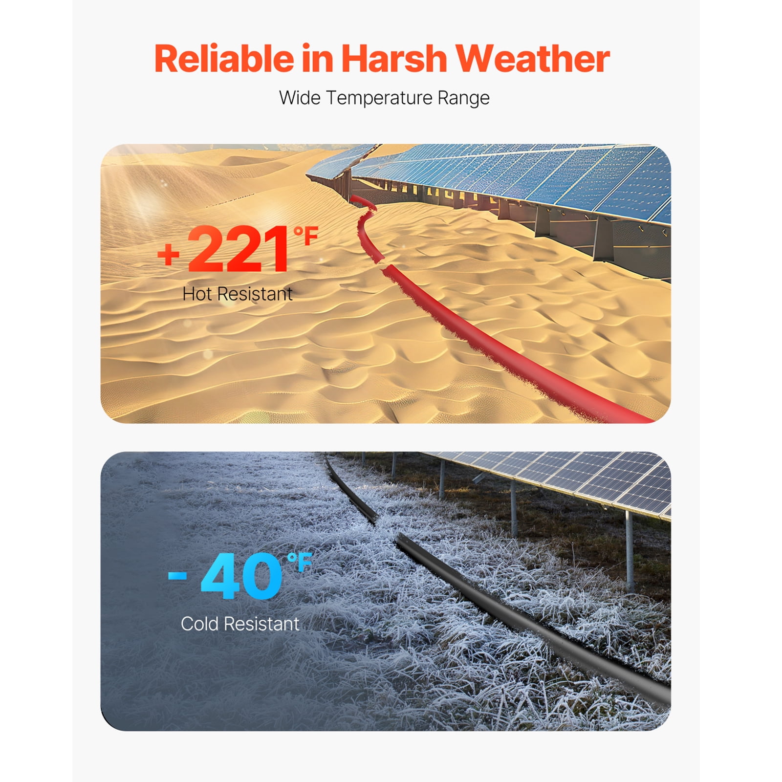 KFFKFF 30FT Solar Panel Extension Cord, 10AWG Solar Cord with Waterproof Male & Female Connectors, 6mm² PV Wire for Residential, Marine and Recreational Vehicle Solar Panels, 30FT Black + 30FT Red