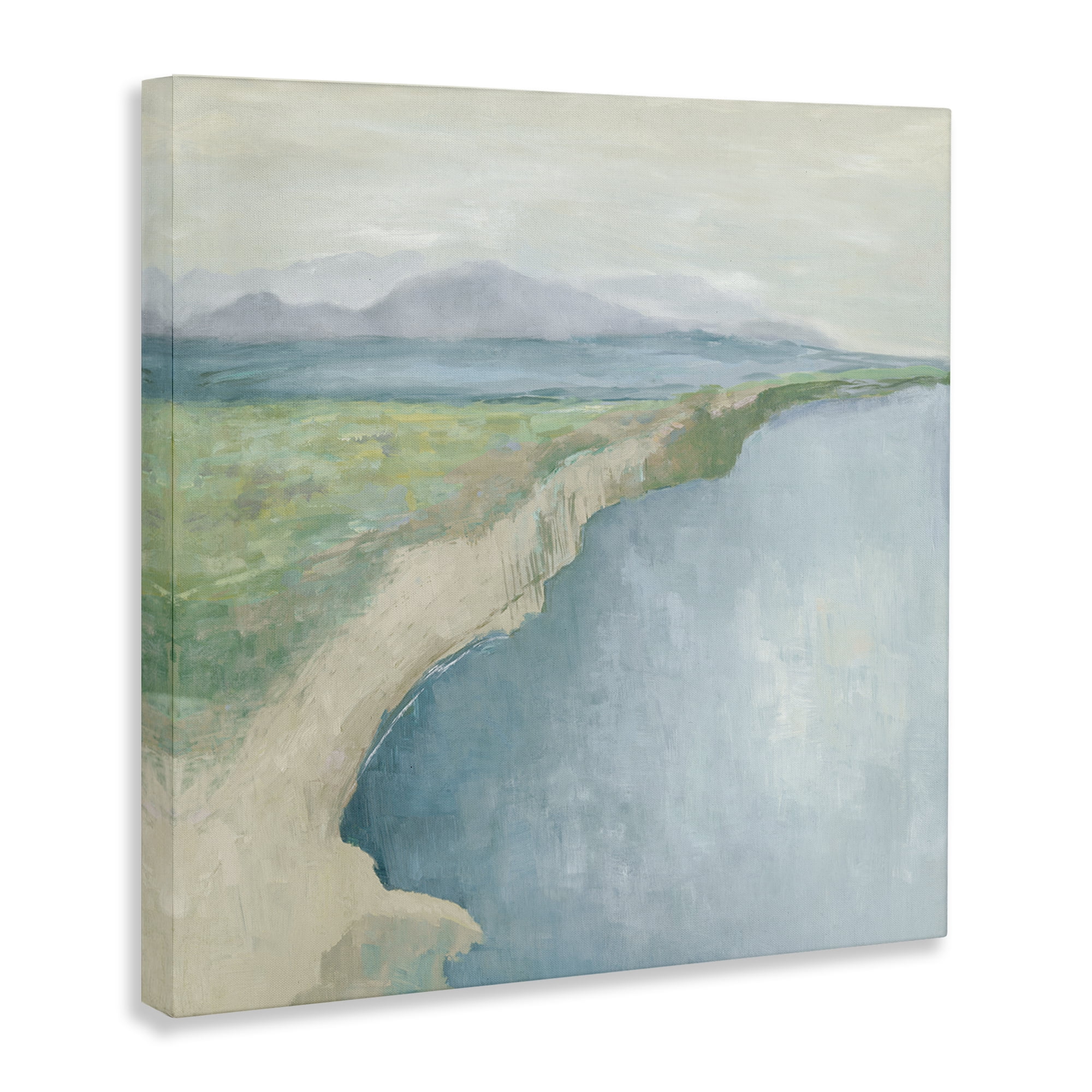 Stupell Industries Curving Shoreline Landscape Nautical & Beach Painting Wrapped Canvas Art Print Wall Art, 24 x 24