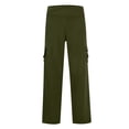 thumbnail image 6 of Autumn solid color space side pockets elastic buttons versatile multi-pocket straight wide-leg pants, 6 of 8