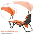 thumbnail image 5 of Mcombo Outdoor Chaise Lounge Chair W/Adjustable Canopy, Adjustable Cushioned Reclining Chair for Backyard , 4097（Orange）, 5 of 8