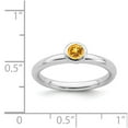thumbnail image 5 of 925 Sterling Silver Stackable Expressions Low 4mm Round Citrine Ring Size: 6; for Adults and Teens; for Women and Men, 5 of 5