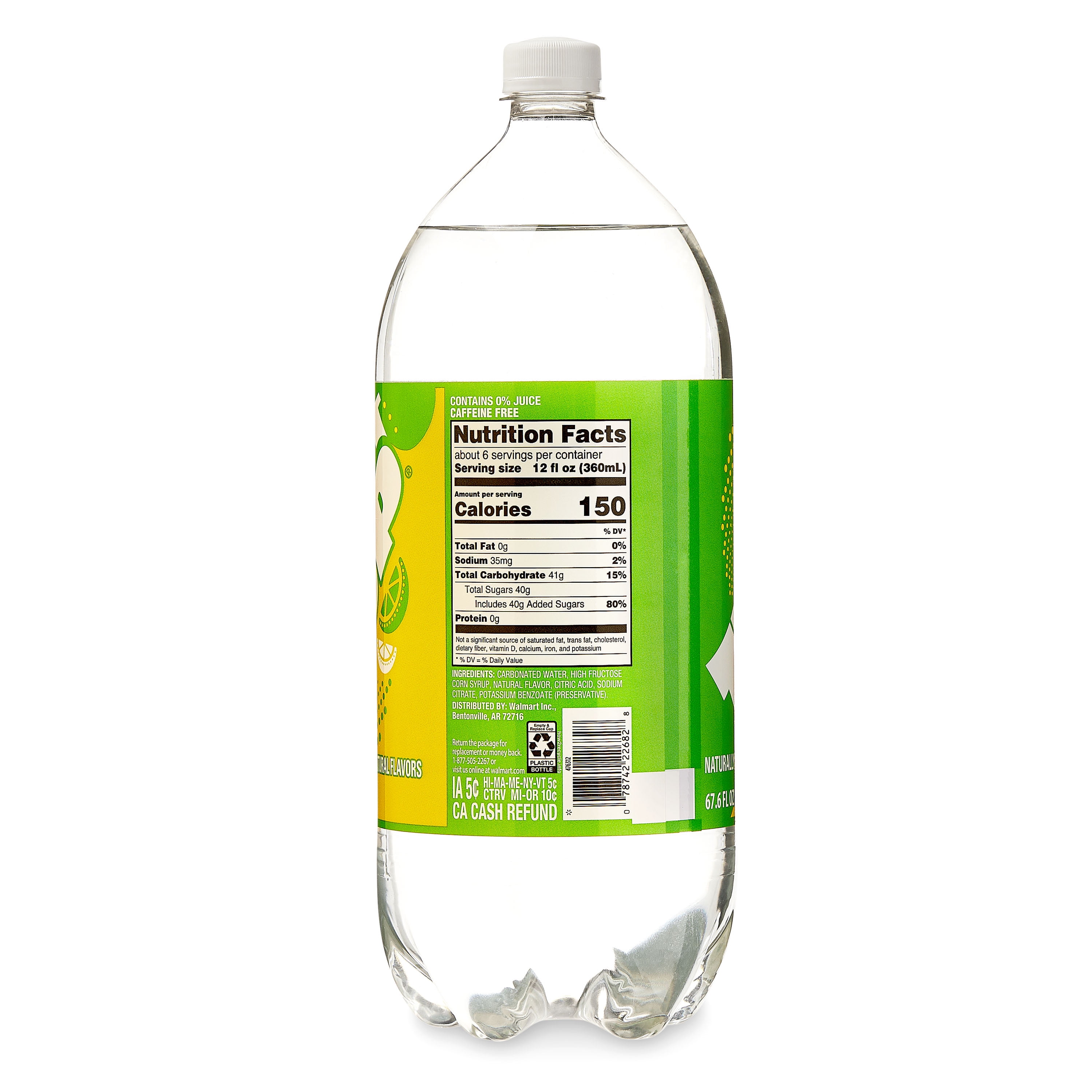 Great Value Twist up Lemon Lime Soda, 2 Liter Bottle