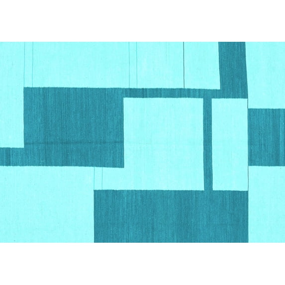 Ahgly Company Indoor Rectangle Solid Light Blue Modern Area Rugs, 3' x 5'