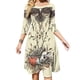 thumbnail image 1 of Vestido de verano con escote cuadrado y estampado de zorro, cuervo, pájaro, esqueleto y hoja, 1 of 6