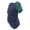 thumbnail image 4 of Olyvenn Stylish Women's Maternity Shirts Raglan Short Sleeves Nursing Tops Double Laye Breastfeeding Tees Pregnancy Clothes Blue 12, 4 of 7