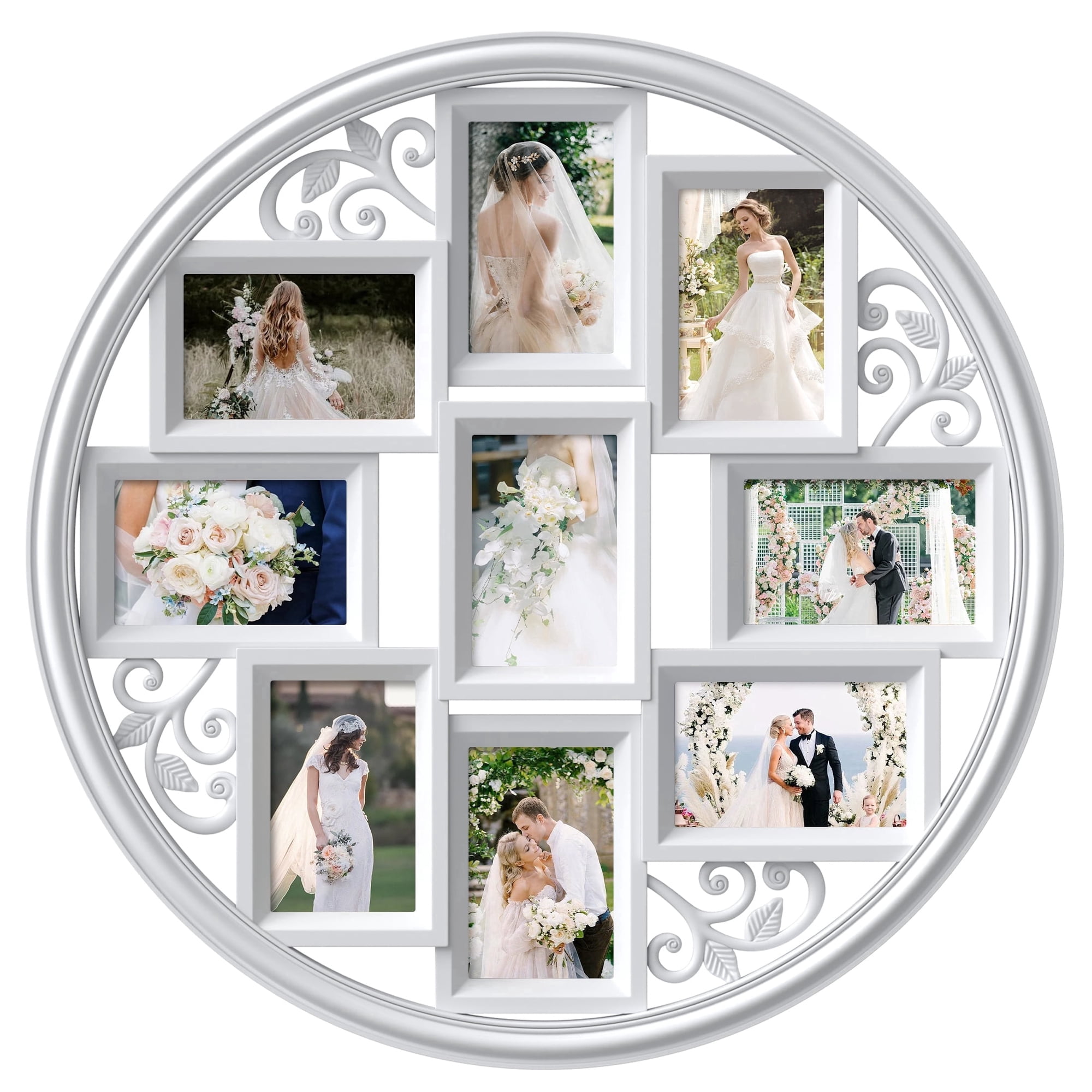 Qunbio 9-Opening 4" x 6" Collage Picture Frame for Wall Display, White Multi-Photo Frame for Family Pictures, Home Decor, and Gifts