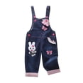 thumbnail image 2 of Ruyang Baby Toddler Boys Adjustable Denim Pants New Born Kids Denim Overalls Jumpsuits Cute Bunny Outdoor Bib Shortalls Jean Overalls, 2 of 9