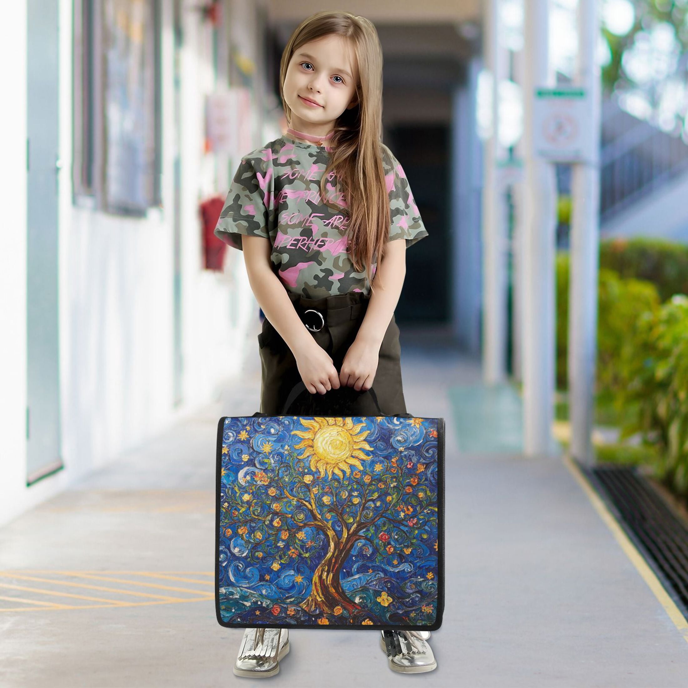 YAZAOO Zipper Binder trapper keeper Documents Organized Design Radiant Trees Of Life Printed