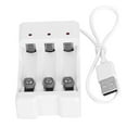thumbnail image 2 of Cargador USB de 3 ranuras A03, ABS blanco, ecológico, resistente a altas temperaturas, para pilas AA y AAA., 2 of 10