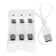 thumbnail image 2 of Cargador USB de 3 ranuras A03, ABS blanco, ecológico, resistente a altas temperaturas, para pilas AA y AAA., 2 of 10