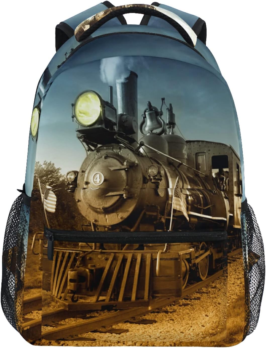GDAKE Vintage Trains School Backpack for Kids Boys,Express