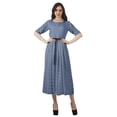 thumbnail image 4 of Moomaya Robe Midi à Encolure Dégagée, Robe Plissée pour Femmes, Robes Évasées Évasées Ligne A, 4 of 4