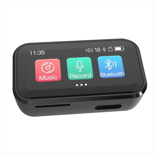 Mini Reproductor MP3 con Bluetooth y Pantalla Táctil + Clip, Reproductor de Música HIFI, Libro Electrónico, Radio FM, Grabadora de Voz, MP4 Deportivo de 32 GB.
