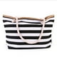 thumbnail image 1 of pstuiky Bolso de playa para mujer con estampado de hojas azules grande de lona para viaje con cierre de cremallera para verano, 1 of 6