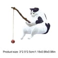 thumbnail image 4 of Adorno Gato Pesca Mini Estatuilla Interior Del Coche (gato) Blanco, 4 of 4