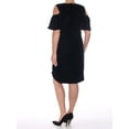 thumbnail image 4 of RALPH LAUREN Womens Black Cold Shoulder Velvet Short Sleeve Scoop Neck Above The Knee Cocktail Shift Tunic Dress 12, 4 of 4