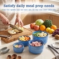 thumbnail image 3 of Onader 8 Piece Serving Bowls with Lid, Ceramic Mixing Bowls Set of 4, Food Storage Container for Soup Salad Meat Pasta Cereal Leftover, Microwave & Dishwasher Safe -Blue, 3 of 10