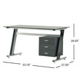 thumbnail image 3 of Noble House Xhaiden Tempered Glass Computer Desk, Black, Silver Legs, 3 of 9