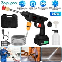 Zorpupoa 1Pc Cordless Pressure Washer Portable Electric Power Washer High Pressure Water Sprayer 363PSI Car Washer Cleaner with 12000mAh Rechargeable Battery and Charger 2 Nozzles