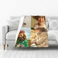 thumbnail image 3 of Custom Blanket with Photos Text Customized Blanket Personalized Flannel Throw Blankets for Adult Kid Friends Birthday Christmas Halloween Fathers Mothers Valentines Day Gift (4 Photos), 3 of 6