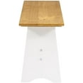 thumbnail image 4 of 42 x 12 x 17 Inch Solid Pine Wood Backless Bench, White and Honey Natural Finish, Rustic Dining Room or Entryway Seating, 4 of 10