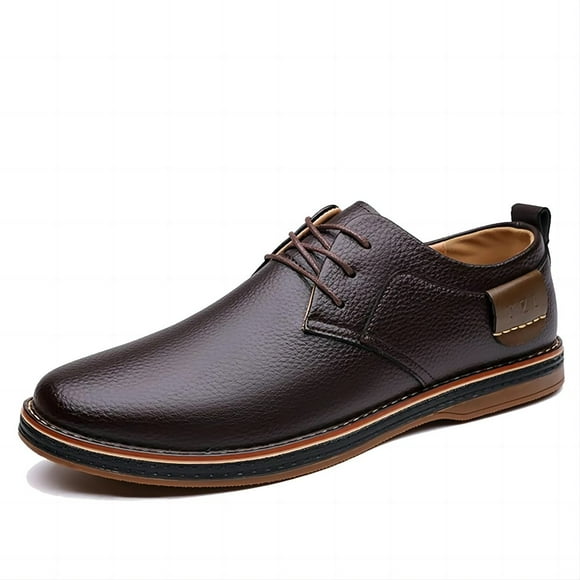 Men's Casual Loafers Business Leather Office Comfortable Wear Walking Handmade Design Simple Work Shoes Brown 7.5 US