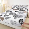 thumbnail image 3 of Homewish Modern Fashion Art Full Size Sheets, Grey Stripes Love Heart Bed Sheets, Teens Kids Boys Girls Sheet Sets, Breathable Home Decor, 4 Pieces, 3 of 7