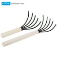 thumbnail image 3 of Uxcell 5 Tines Garden Claw Rake Hand Rake Cultivator Claw Soil Tiller with Wooden Handle 1 Set/2 Pieces, 3 of 4