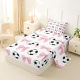 thumbnail image 2 of Erosebridal Soccer Ball Games Twin Sheet Sets For Kids,Kawaii Bowknot Bows Bedding For Kids Girls 3-Piece, 2 of 6