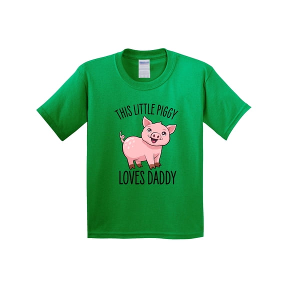 Inktastic This Little Piggy Loves Daddy Cute Youth T-Shirt