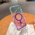 thumbnail image 3 of Magnetic Gradient Translucent Case for iPhone 16 Plus, [Compatible with Magsafe] Slim Shockproof TPU Edge Fashion Protective Phone Cover, for Women and Girls, Lightblue+Purple, 3 of 10