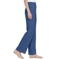 thumbnail image 5 of Comfy Fit Pants for Women Over 50 Straight Leg Elastic Waist Solid Pants Perfect Drape High Rise Pull-On Stretch Pants, M, 5 of 7