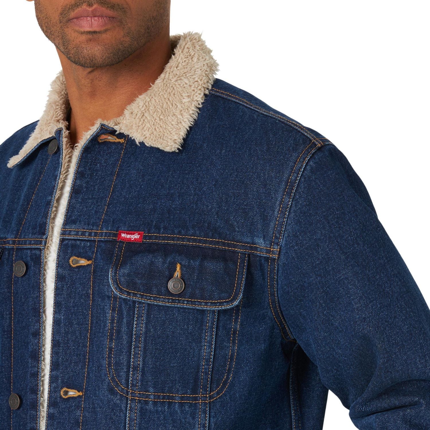 Wrangler Men's Sherpa Lined Denim Jacket
