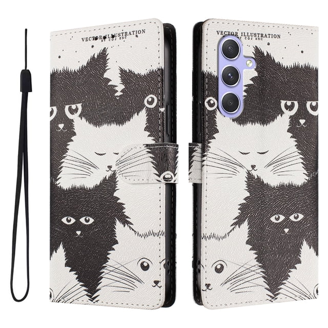 FOXDOCK Funda Tipo Cartera para Samsung Galaxy A55 con Soporte y Correa – Diseño de Patrones Lindos