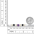 thumbnail image 4 of Gem Stone King 925 Sterling Silver and 10k Yellow Gold Purple Amethyst Black Sapphire and White Lab Grown Diamond Bracelet for Women (3.58 Cttw, Round 7MM and 6MM, 6.5/7/7.5 inch, Made in Italy), 4 of 4