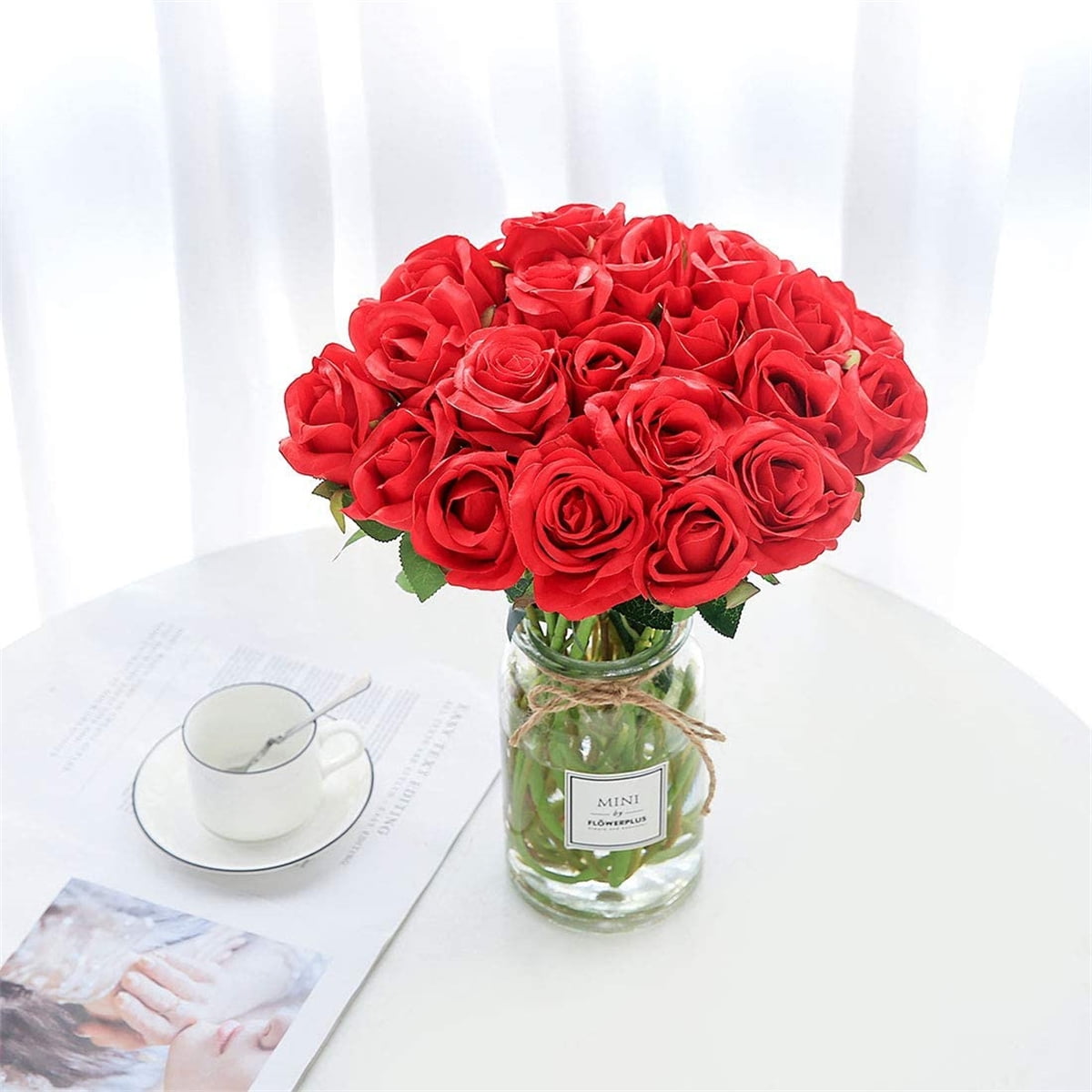 Casewin Real Touch Orange Roses Artificial Flower 10 s Silk Roses 'Petals  Feel and Look like Fresh Roses' Bouquet of Flowers Floral Arrangements 