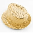thumbnail image 5 of Pitauce Unisex Sequin Trilby Fedora Hat Short Brim Classic Manhattan Summer Cap Panama Hat for Dance Party, 5 of 5