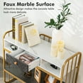 thumbnail image 3 of Amijoy Faux Marble Console Table w/ Drawer & Storage Shelf, Elegant Entryway Table w/ Metal Frame, Narrow Long Sofa Side Table for Living Room, 3 of 7