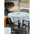 thumbnail image 5 of Outdoor Tablecloth with Umbrella Hole for Patio/Picnic/Party/Camping, Ocean Beach Waterproof Table Cloth Square Cover Washable, Summer Coastal Starfish Shell Conch Wooden Green (60"x 60"), 5 of 8
