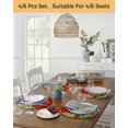 thumbnail image 5 of 13 Inch Round Placemats Set of 4, Red Christmas Tree Non Slip Heat Insulation PP Table Mats, Winter Watercolor Gold Snowflakes Washable Place Mats for Kitchen Dining Party Table Decor, 5 of 7