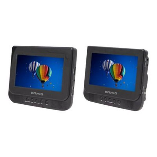 Craig Electronics CTFT719 Two LCD monitors / DVD player display 7