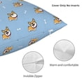 thumbnail image 3 of Wukai Cute Cartoon Corgi Premium Polyester Fleece Pillow Covers with Hidden Zipper Closure,Luxuriously Soft and Durable-22"x22", 3 of 7