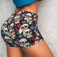 thumbnail image 5 of Yiaed rock record Skull artist Print Women's Athletic Shorts Running Shorts Sporty Short High Waisted Elastic Workout Shorts for Yoga Gym Running & Sports -X-Large, 5 of 8