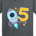 thumbnail image 4 of Inktastic Rocket Space Ship Happy Fifth Birthday Youth T-Shirt, 4 of 5
